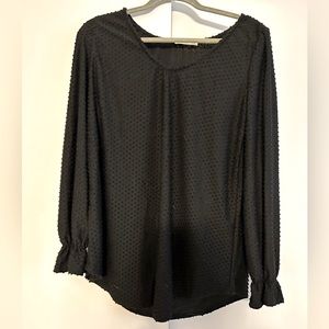 Black Swiss dot shirt